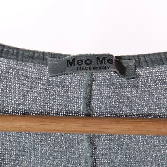 Meo Meli Blouse Top Linen Scoop Neck Italy Gray Boho Dolman Short Sleeve - Picture 5 of 9